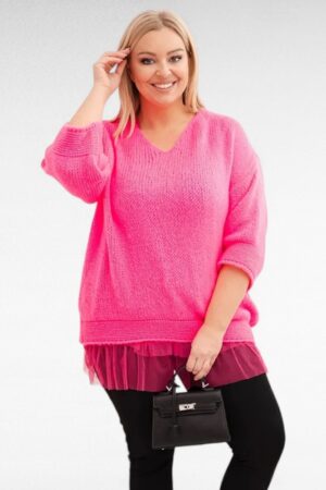 KU.015 - Luksuslik pehme alt pitsilise topiga sviiter Itaaliast