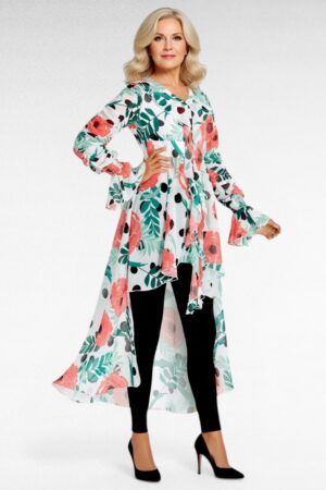 Eksklusiiv! Satsiline pikk õhuline kirju kardigan "Ashro" (KA.307)