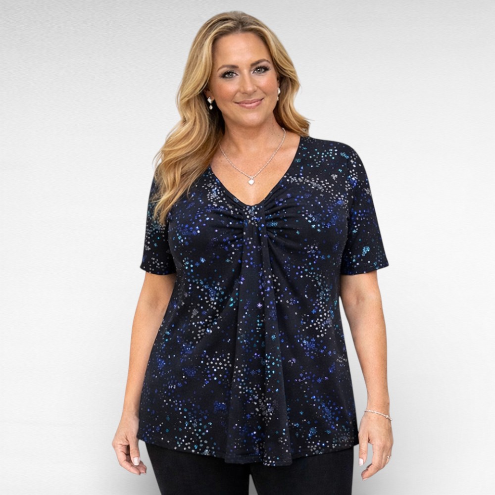 PL.117 - Tumesinine pidulik sätendav pluus "Karida"