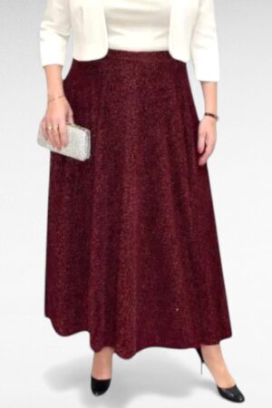 SE.123 - Pidulik sätendav pikk taskutega seelik "Womanary"-2 ilusat tooni