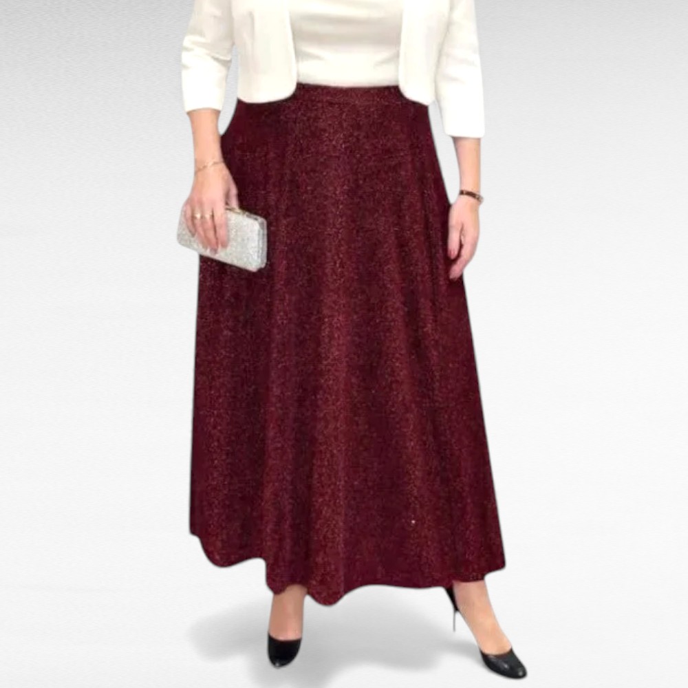 SE.123 - Pidulik sätendav pikk taskutega seelik "Womanary"-2 ilusat tooni