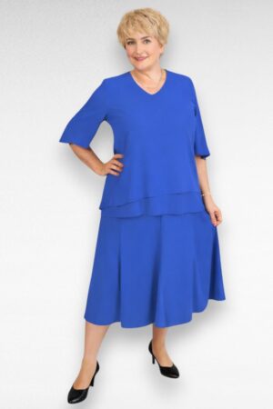 KO.090 - Soliidne ja kvaliteetne sinine 2-osaline naiste kostüüm "Carolin"