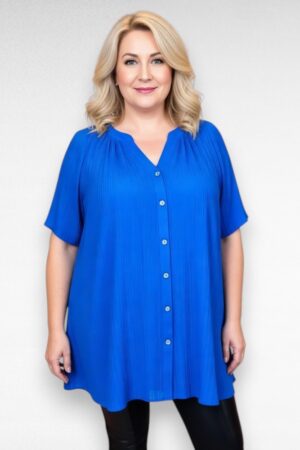 Sinine kortsuriidest pluus "Roamans" (PL.427)