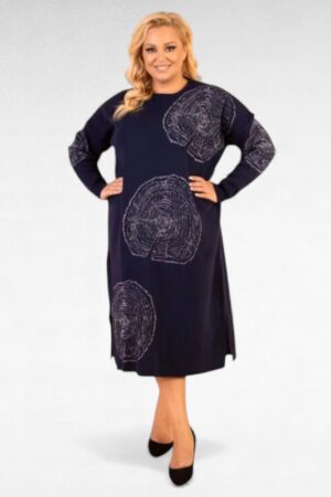 KL.854 - Suure hõbedase ringimustriga kootud kleit "Miss Bonni"