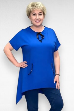 Kängurutaskuga puuvillane pluss suurus tuunika (TU.179)