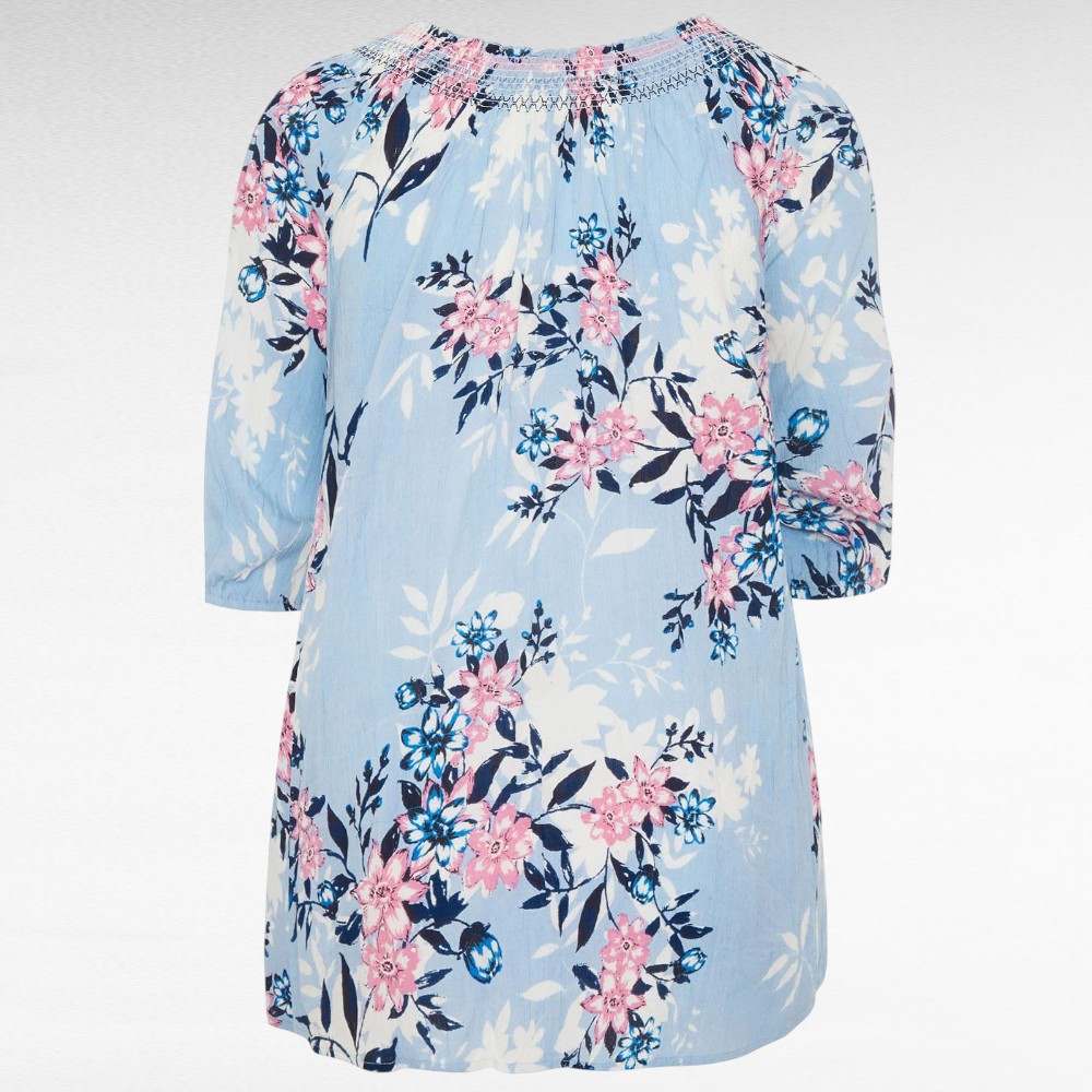 TU.241 - Helesinine roosakirju lillemustriga tuunika "Claire" - Image 3