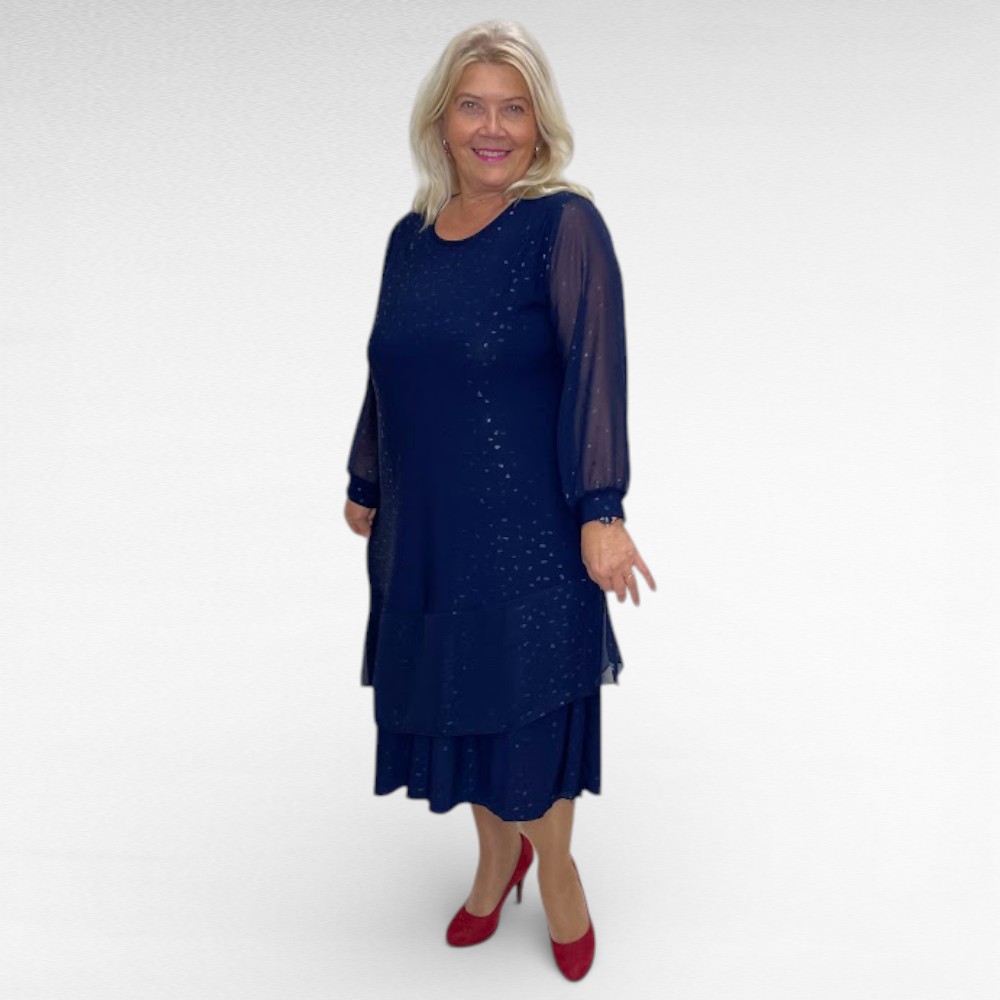 KL.255 - Sätendava mustriga alt satsiline pidulik kleit "Ireen" - Image 5