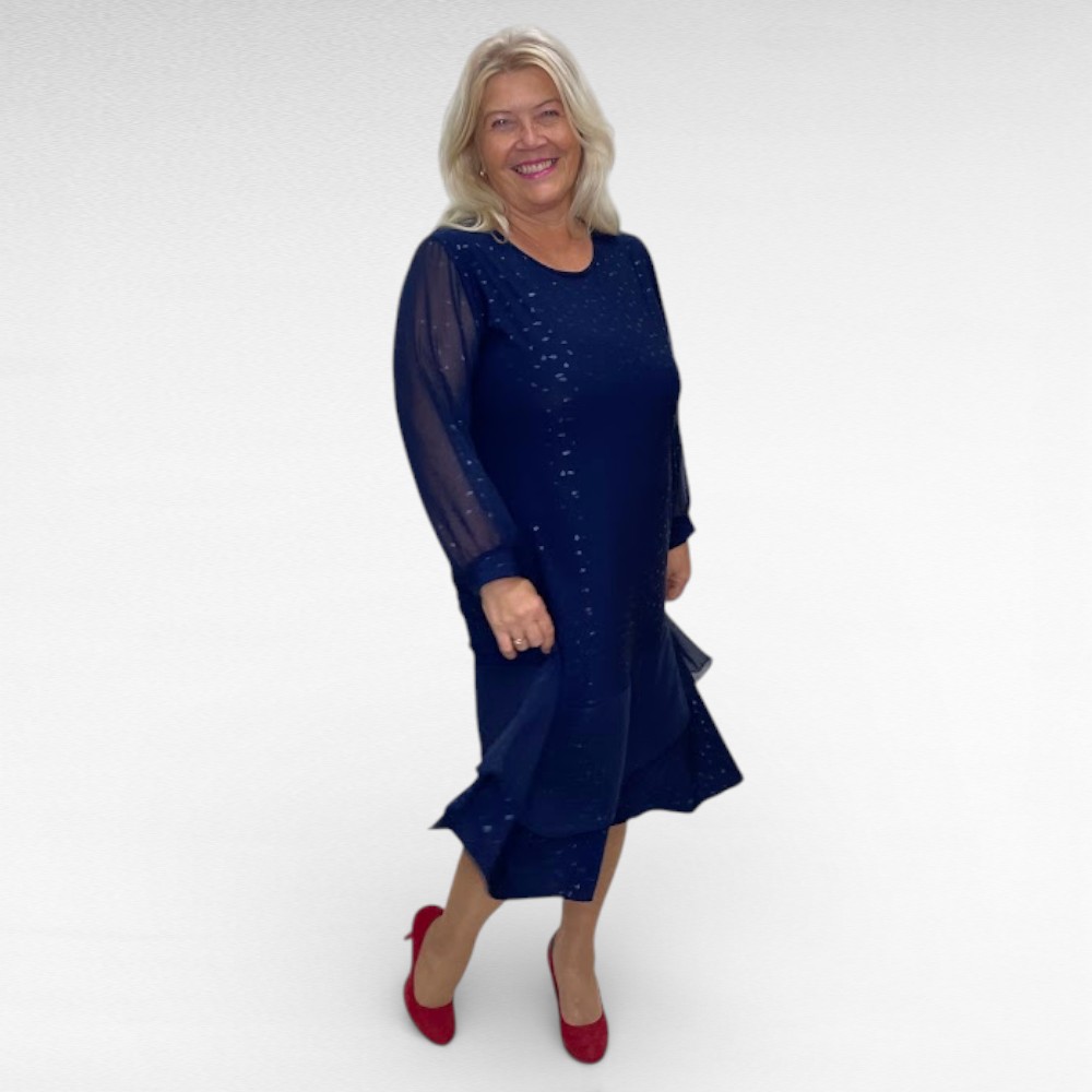 KL.255 - Sätendava mustriga alt satsiline pidulik kleit "Ireen" - Image 2