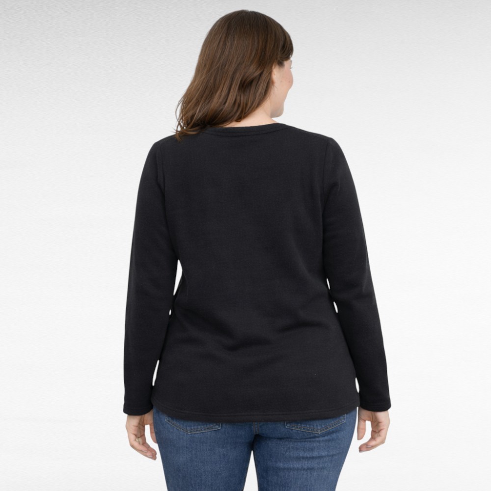 PL.113 - Must sooja voodriga pitsiline pikkade varrukatega pluus "Cellbes" - Image 4