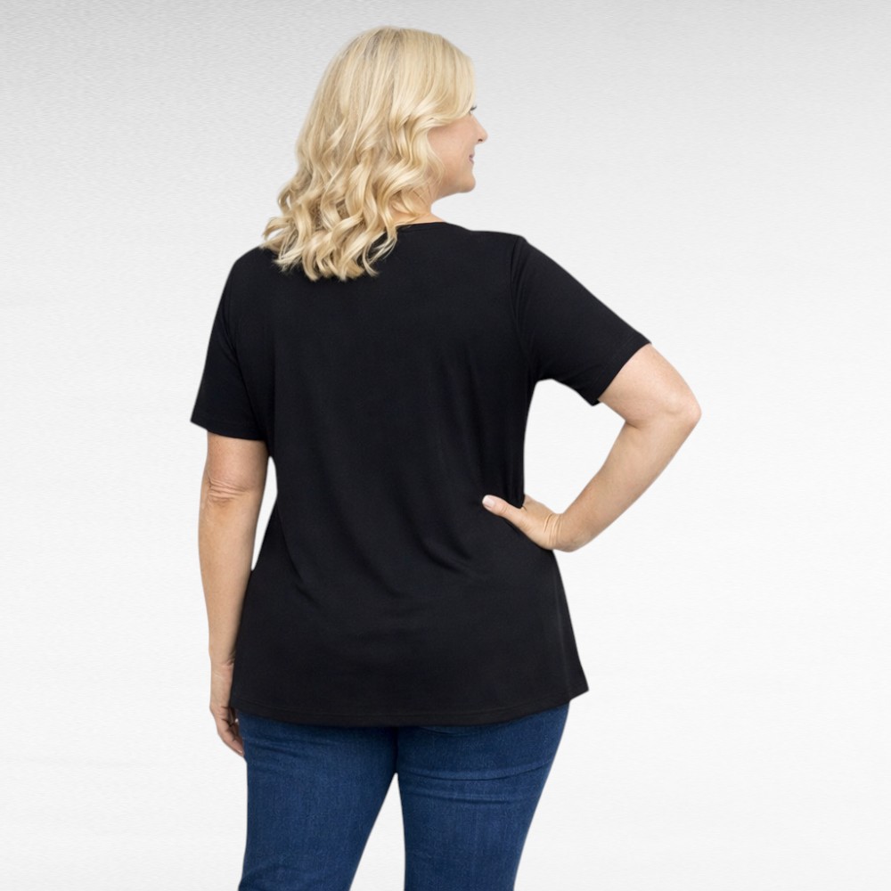 PL.361 - Must etnomustriga V-kaelusega pluus "Siret" - Image 2