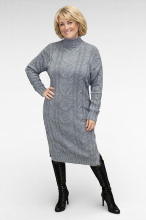 KL.792 - Palmikkoes kõrge kaelusega kampsunkleit "New Collection"