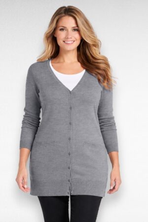 KU.008 - Hall eest nööpidega pikem kampsun/kardigan "BPC"