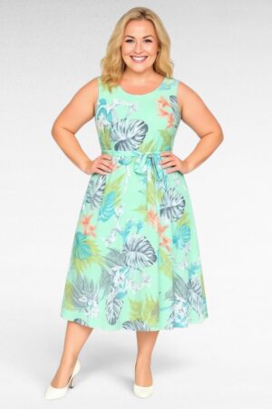 Heleroheline lillemustriga pluss suurus pidulik kleit (KL.026)