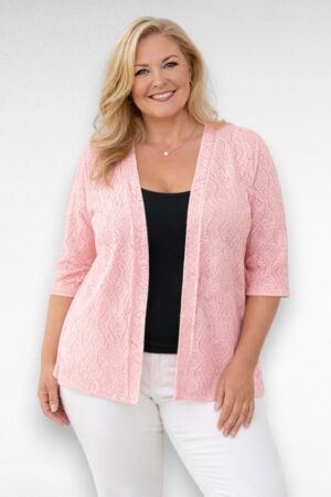 Heleroosa pitsiline jakk/kardigan "Sille" (KA.125)