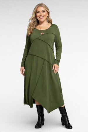 KL.625 - Stiilne asümmeetrilise lõikega igapäevane kleit "Frida"