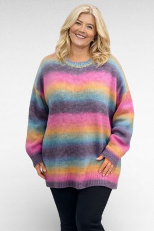 KU.031 - Hajutatud roosades ja kollastes toonides sviiter