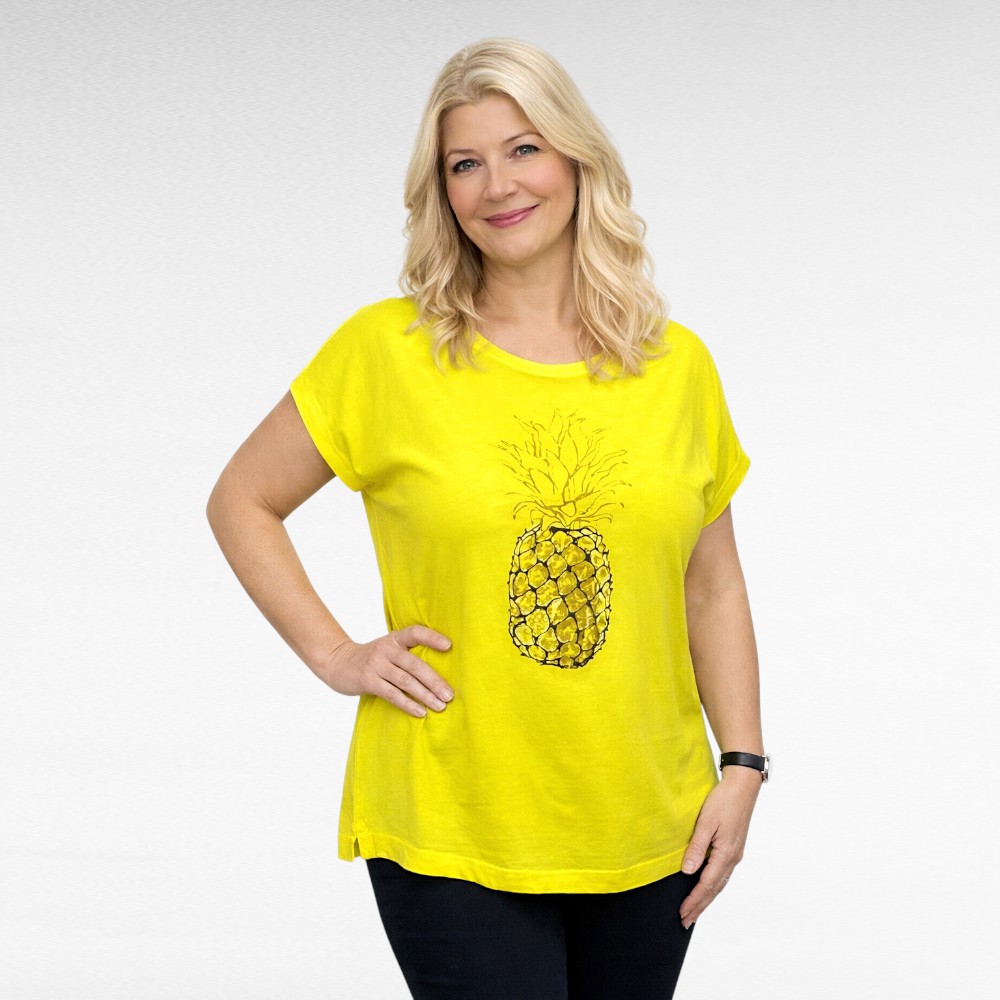 PL.098 - Kollane ananassipildiga T-särk "BPC"