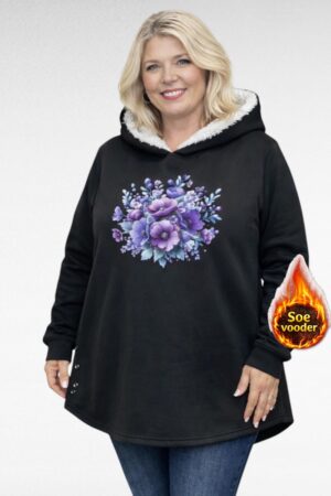 SP.009 - Must lilla lillemustriga sooja voodriga kapuutsiga pusa