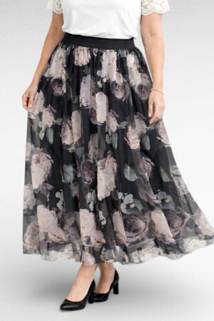 SE.033 - Pastelse suure lillemustriga sifoonkangast maksiseelik