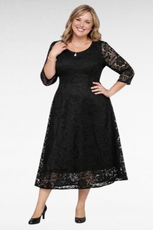 KL.771 - Luksuslik must pikk pitskleit "Athena"