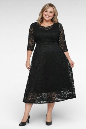 KL.771 - Luksuslik must pikk pitskleit "Athena"