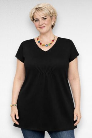 TU.053 - Must V-kaelusega salendav tuunika "Seppälä"
