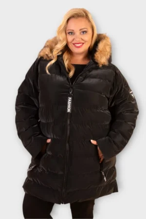 JO.006 - Must kapuutsiga sügistalvine jope "Zentex"