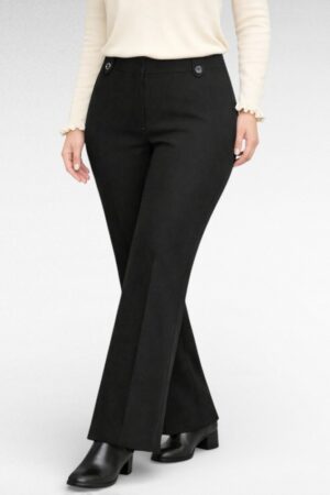 PY.069 - Mustad pluss suurus eest lukuga soliidsed naiste viigipüksid "Evans"