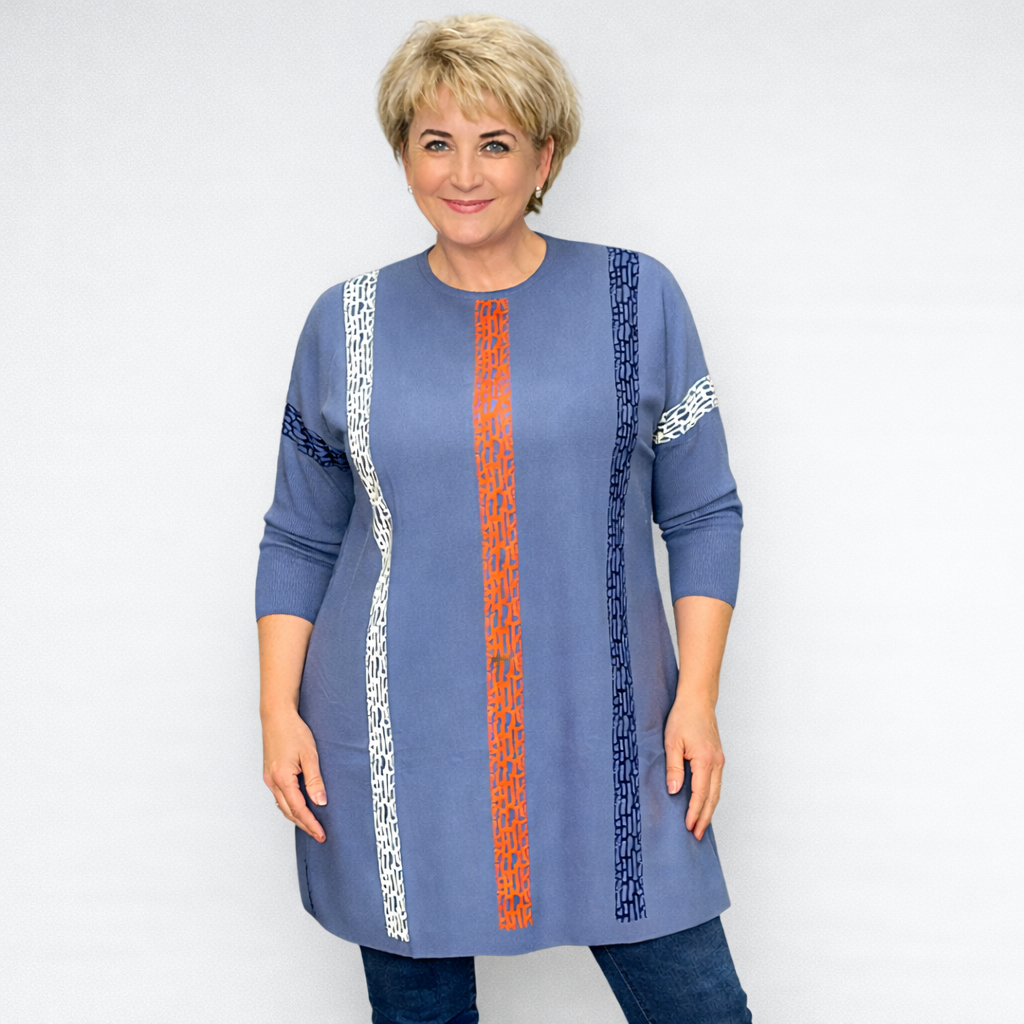 KL.742 - Triibulise mustriga kampsunkleit "Heelia" - Image 2