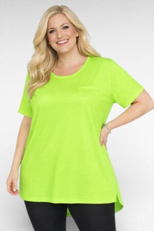 PL.279 - Pikem neoonroheline T-särk naistele "Yours Curve"