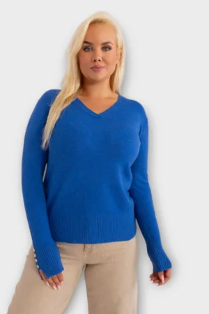 KU.016 - Pehme V-kaelusega nööpidega varrukatega sviiter
