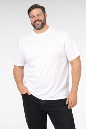 ME.005 - Valge pluss suurus puuvillane meeste T-särk "Bpc"