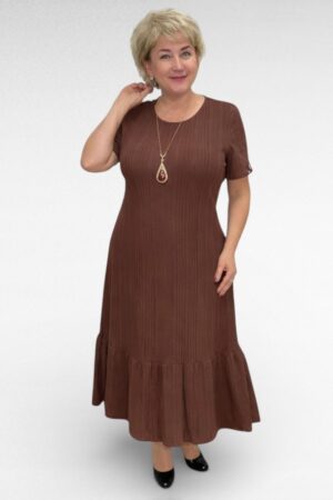 KL.178 - Triibulise koemustriga alt satsiga soojem kleit