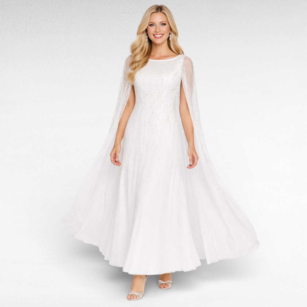 KL.211 - Ivoryvalge luksuslik pika keebiga pruutkleit Inglismaalt firmalt "Monsoon"-pikemale kasvule