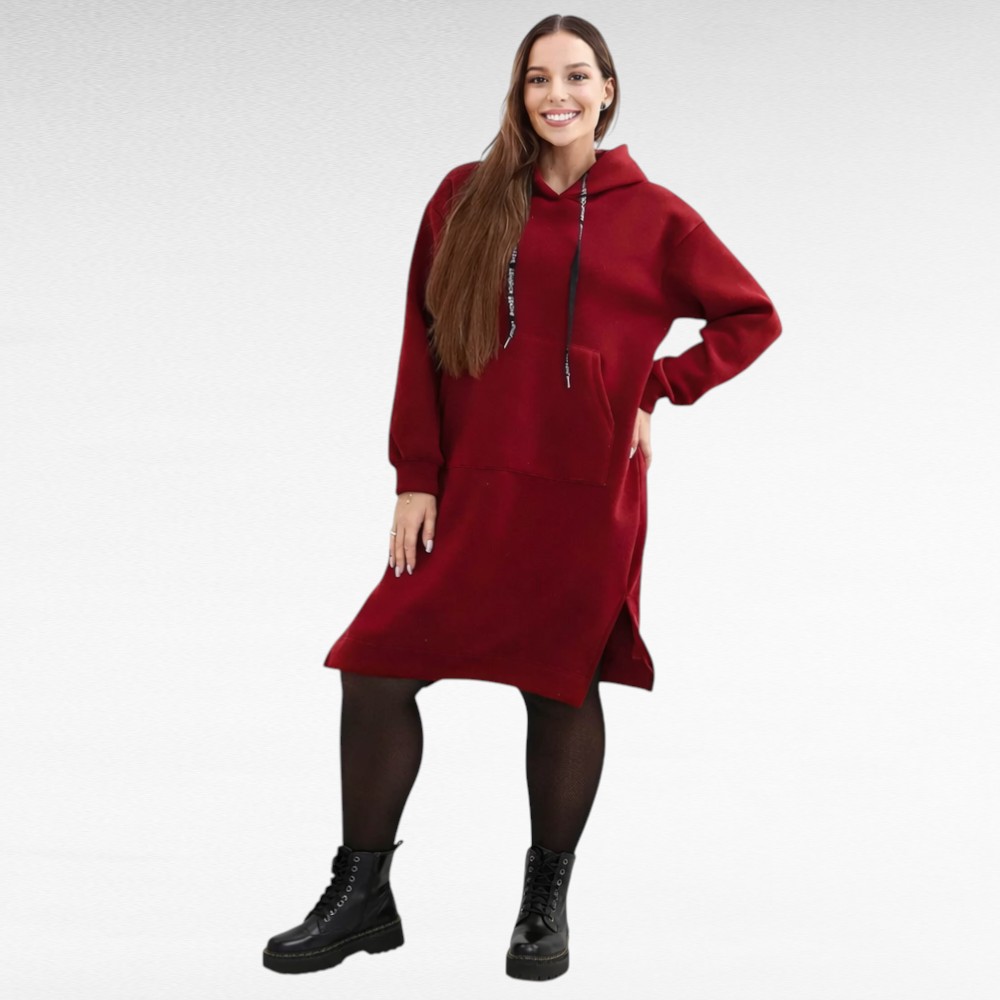 KL.691 - Soe stiilne kapuutsiga taskutega dresskleit "Siiri"