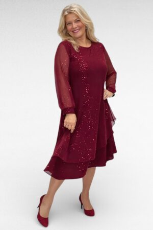 KL.255 - Sätendava mustriga alt satsiline pidulik kleit "Ireen"