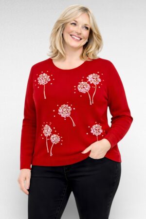 KU.079 - Punane pärlitega sviiter "Bonmarche"