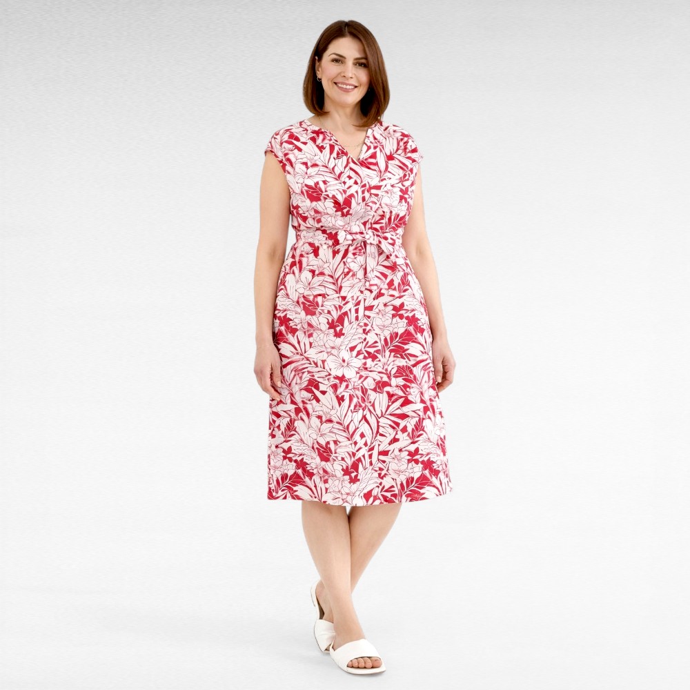 Punasekirju lillemustriga taskutega suvekleit (KL.180) - Image 2