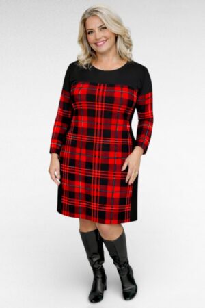 KL.023 - Salendava lõikega ruuduline kleit "Klaarika"