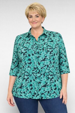 PL.263 - Mererohelise lillemustriga pluus "DW Shop"