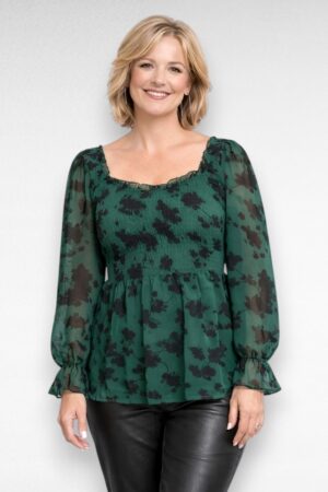 PL.365 - Roheline peplumlõikega pluus "Simply Be"