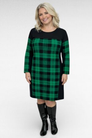 KL.023 - Salendava lõikega ruuduline kleit "Klaarika"