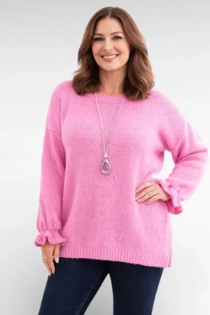 KU.014 - Pehme satsiliste varrukaotstega naiste sviiter Itaaliast