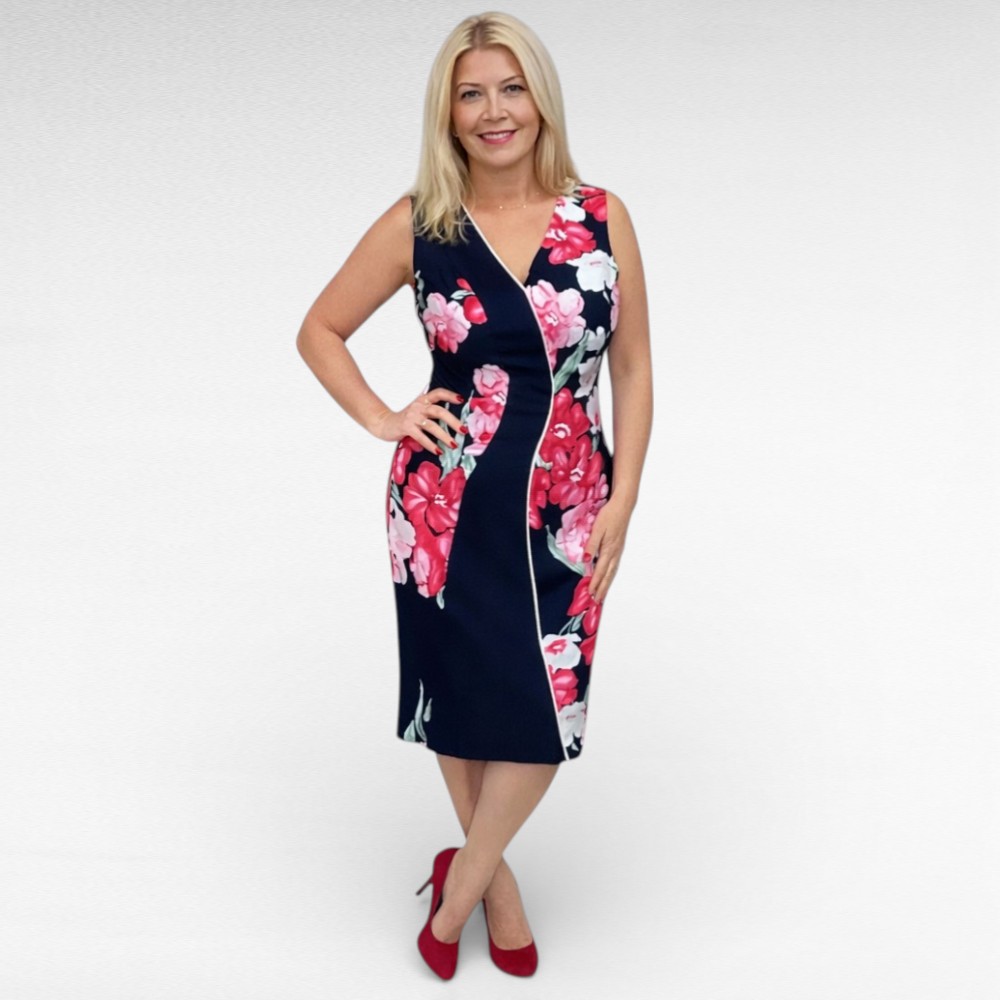 Luksuslik must kirju lillemustriga pidulik kleit "Phase Eight" (KL.244)