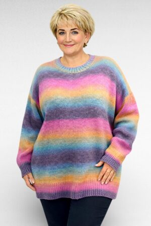 KU.031 - Hajutatud roosades ja kollastes toonides sviiter