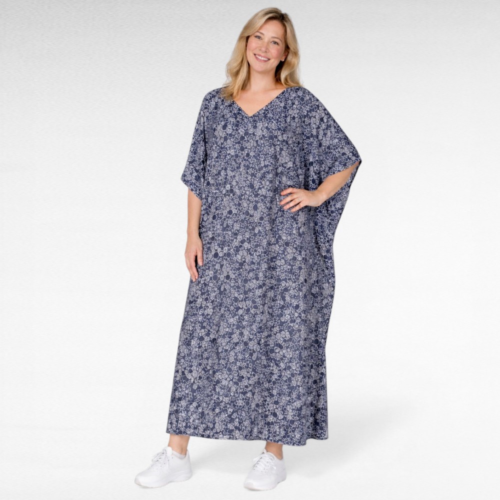 Mummulise mustriga viskooskangast kaftankleit "Eaonplus" (KL.291)