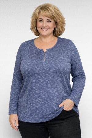 PL.465 - Sinine säbrulise mustriga soojem pluus "BPC"