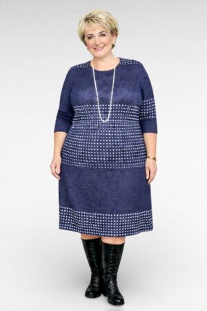 KL.069 - Sinine soe halliruudulise mustriga kleit "Sofia"