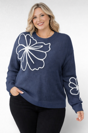 KU.026 - Pehme suure efektse lillemustriga sviiter