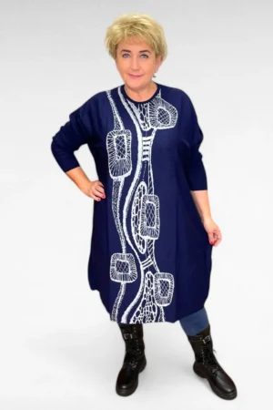 KL.737 - Geomeetrilise mustriga kampsunkleit "Miss Bonni"